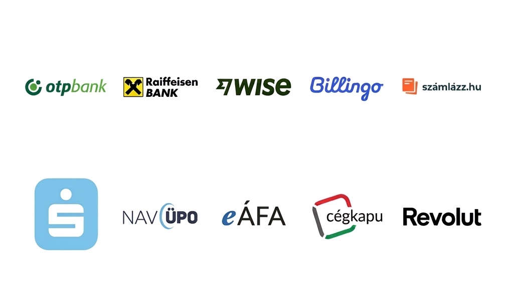 Bank- és NAV-integrációk logói